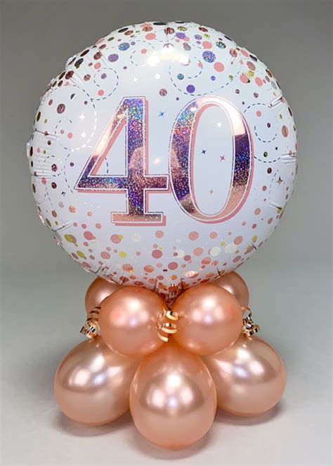 Rose Gold 40th Birthday Balloon Centrepiece