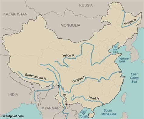 Physical Map Of China Rivers Map Of Florida