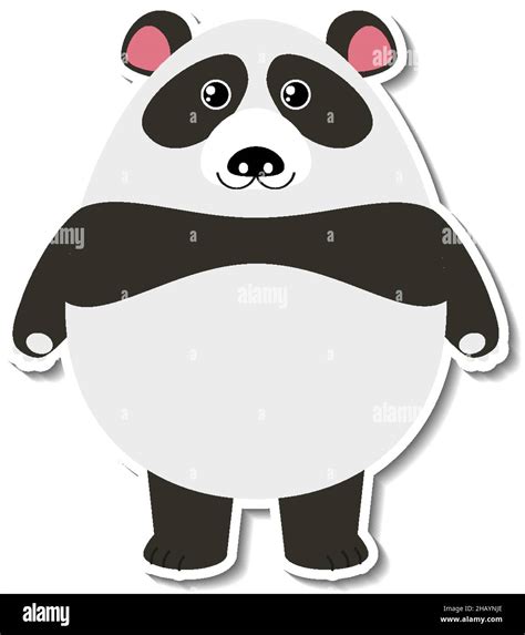 Chubby Panda Animal Cartoon Sticker Illustration Stock Vector Image