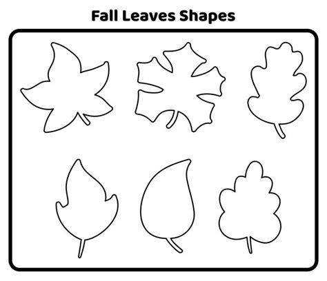 The Fall Leaves Shapes Are Shown In Black And White