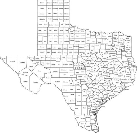 Map Of Texas Counties With Names And Cities Map