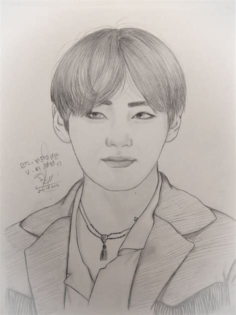 Bts V Drawing Easy At 37b