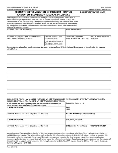 Cms 1763 Form Printable