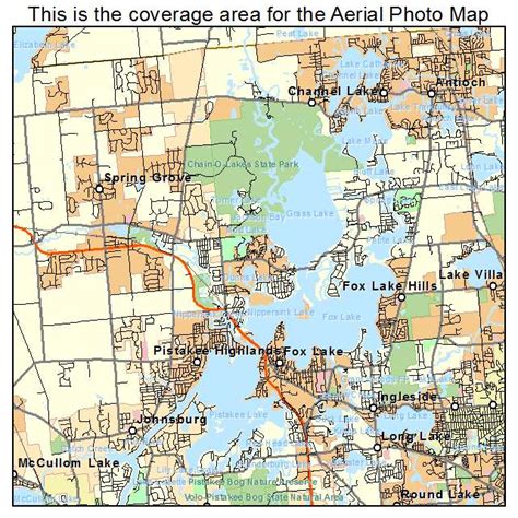 Aerial Photography Map of Fox Lake, IL Illinois