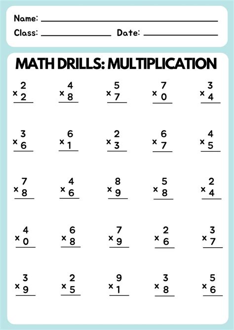 multiplication worksheets