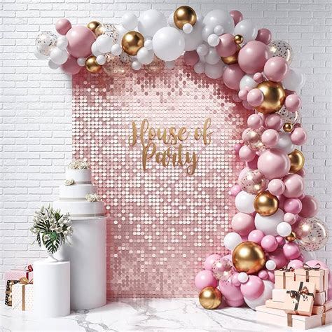 62pcs Birthday Decorations Rose Gold Birthday Party Decorations Set