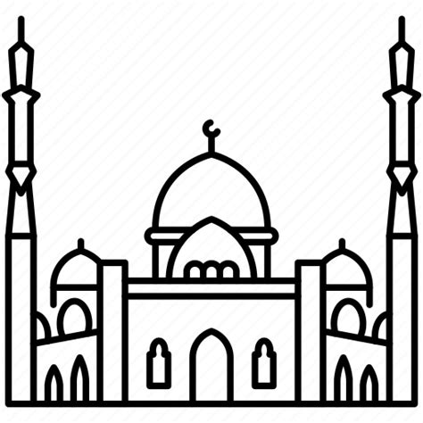 Vintage Hand Drawing Islamic Mosque Sketch Building Download Png Image