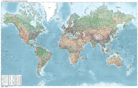 Map Of Mercator World Map Physical Political Population From