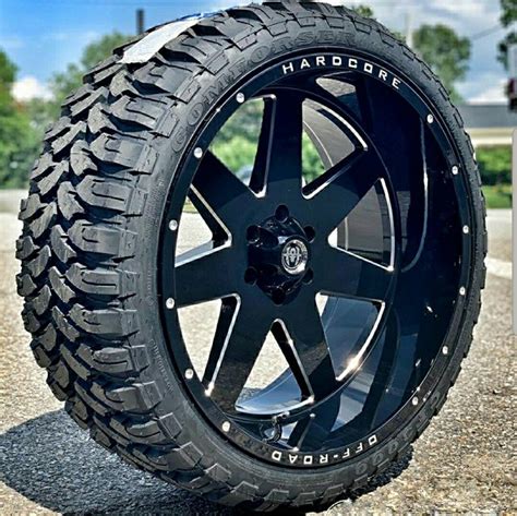 24 Inch 24x12 Hardcore Offroad Hc14 Black Milled Wheel Rim 6x55 6x139