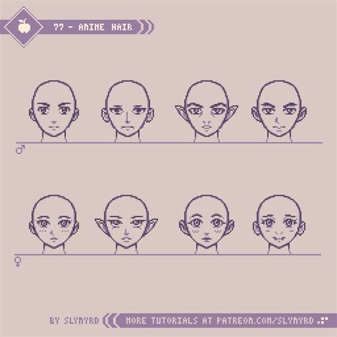 Tutorial 77 Anime Hair Patreon Pixel Art Characters Pixel Art