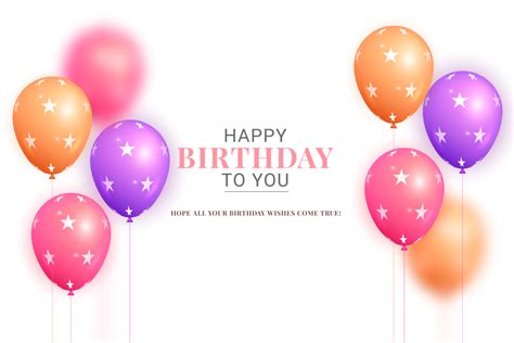 Happy Birthday Background With Balloons And Garland 18107054 Png