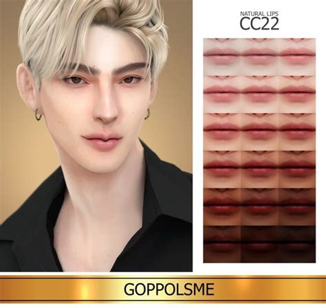 Gpme Gold Natural Lips Cc22 Goppolsme The Sims 4 Skin Sims 4 Hair