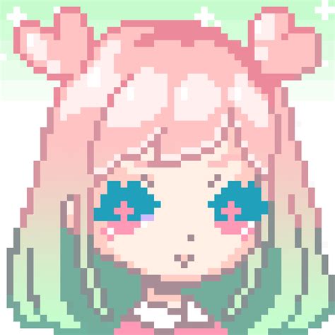 Cute Chibi Anime Pixel Art Grid Doce Espera Doce