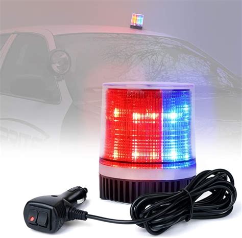 Xprite Red And Blue Led Rooftop Beacon Strobe Light Magnetic