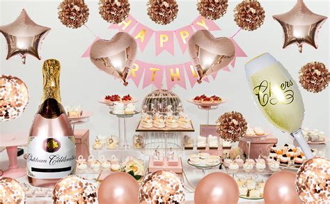 Mtaoyac Birthday Decoration Rose Gold Balloons Girls Women Birthday