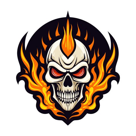 Flaming Skull Vector Clip Art Illustration 25918519 Vector Art At Vecteezy