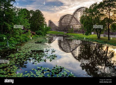 The Famous Wooden Roller Coaster The El Toro At Six Flags Great