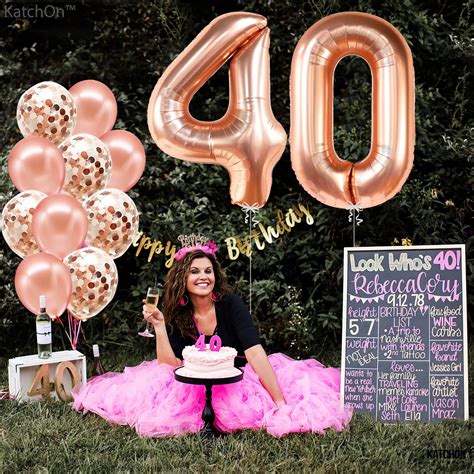 Buy Giant 40th Birthday Decorations Women 40 Inch Rose Gold Rose