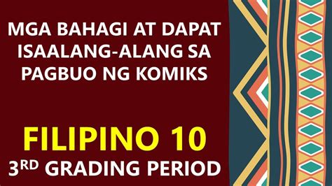 Bahagi Ng Komiksmga Dapat Isaalang Alang Sa Pagbuo Ng Komiksfilipino