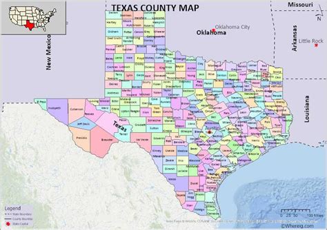 Texas County Map List Of Counties In Texas With Seats