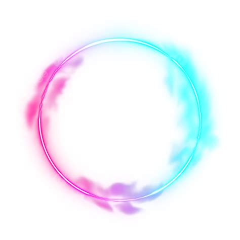 Neon Border Red Blue Smoke Circle Frame Neon Neon Border Border Png