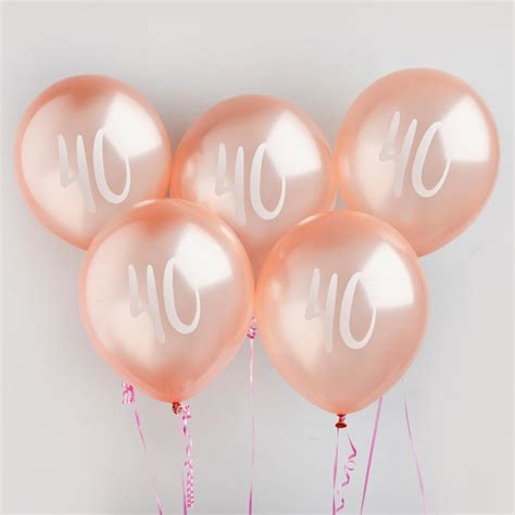 5 Rose Gold 40th Birthday Balloon 40th Birthday Balloons Etsy