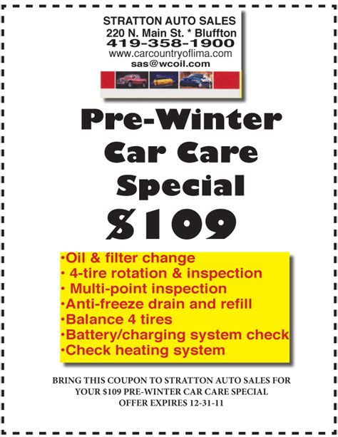 Stratton Auto Sales Offers 109 Pre Winter Car Care Special Bluffton Icon