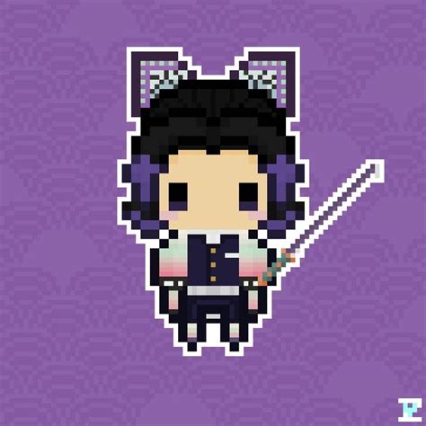 Demon Slayer Shinobu Kocho Chibi Pixel Art Anime Pixel Art Pixel Art