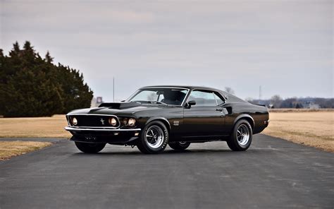 Download Car Black Car Muscle Car Fastback Vehicle Ford Mustang Boss