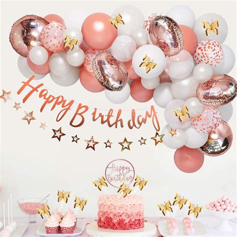 Buy Rose Gold White Balloons Garland Arch Kit Rose Gold Butterfly