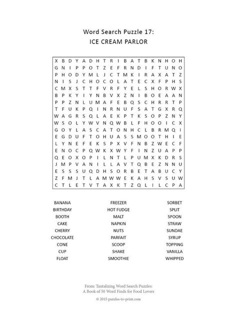 Free Printable Ice Cream Word Search Word Find Kids Word Search