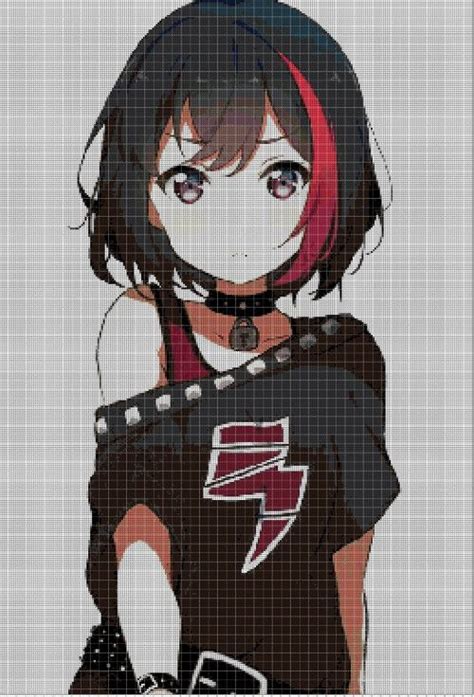 Pixel Art Chibi Girl Grid