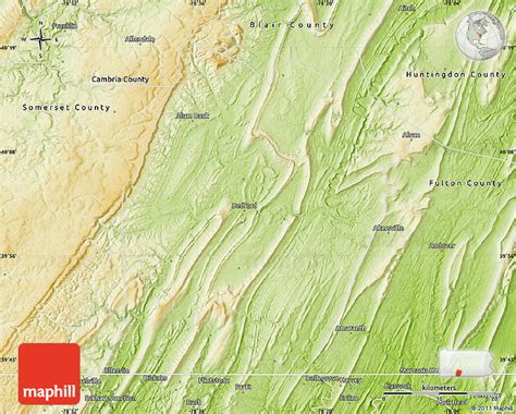 Physical Map Of Bedford County