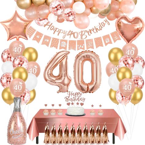 Buy 40th Birthday Decorations Rose Gold 40th Balloons 40th Birthday