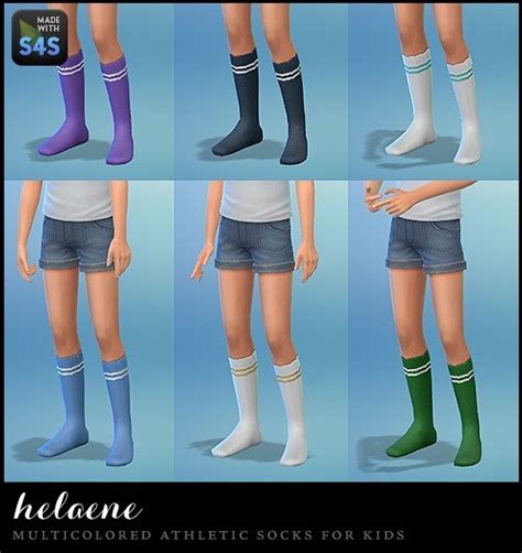 12 Pairs Of Multicolored Athletic Socks At Simhelaene Sims 4 Updates