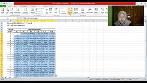Membuat T Tabel Dan F Tabel Youtube