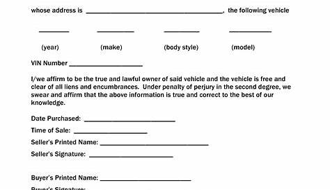 Vehicle Bill Of Sale Printable | Templates at allbusinesstemplates.com