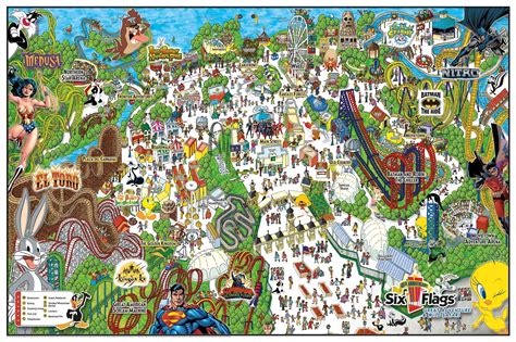 Six Flags Great Adventure And Wild Safari Map Six Flags Great