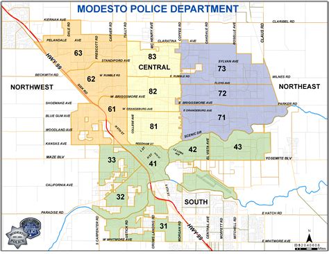 Modesto Ca Zip Code Map Map Vector