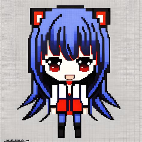 Anime Girl Kawaii Chibi Pixel Art · Creative Fabrica