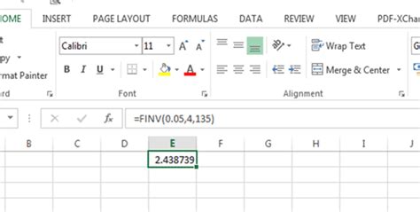 Menentukan Nilai Tabel F Dengan Ms Excel