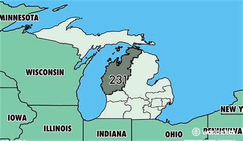 231 Area Code Map