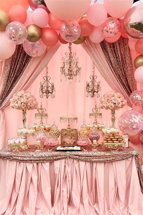 Quinceanera Rose Gold Birthday Decorations