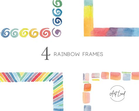 Watercolor Rainbow Frames Watercolor Rainbow Frames Rainbow Frame