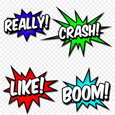 Comic Boom Clipart PNG Images Comic Burst Text Really Crash Like Boom