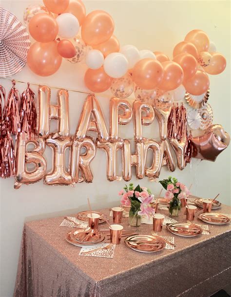 Rose Gold Birthday Party Box 277 Pieces Birthday Decorations Gold