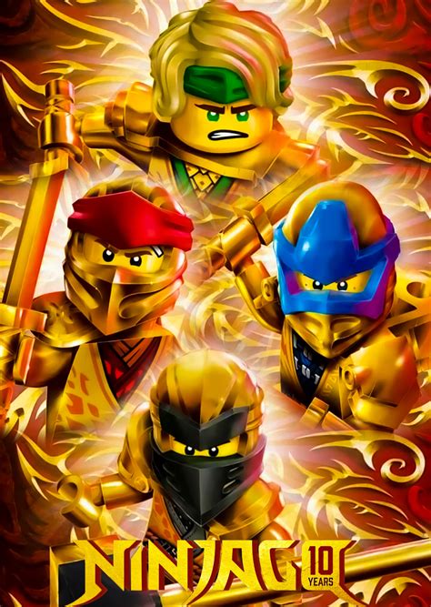 Ninjago Golden Ninja Poster Legos Ninjago De Lego Ninjago Personajes