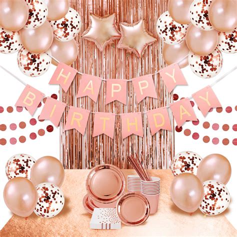 Buy Rose Gold Birthday Party Supplies Decorations Pink Gold Party