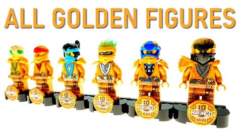 All 6 Lego Ninjago 10th Anniversary Golden Ninja Minifigures Youtube