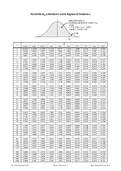 Tabel Distribusi T